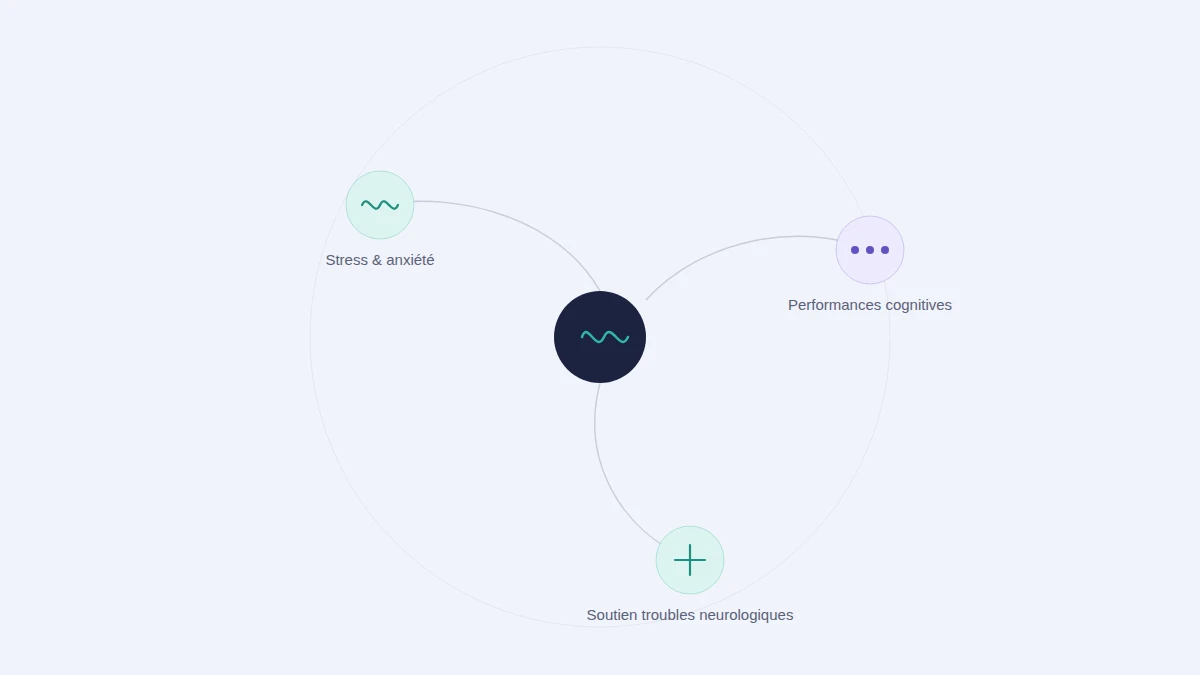 Les trois grands domaines d'application du neurofeedback : stress, performances cognitives, troubles neurologiques
