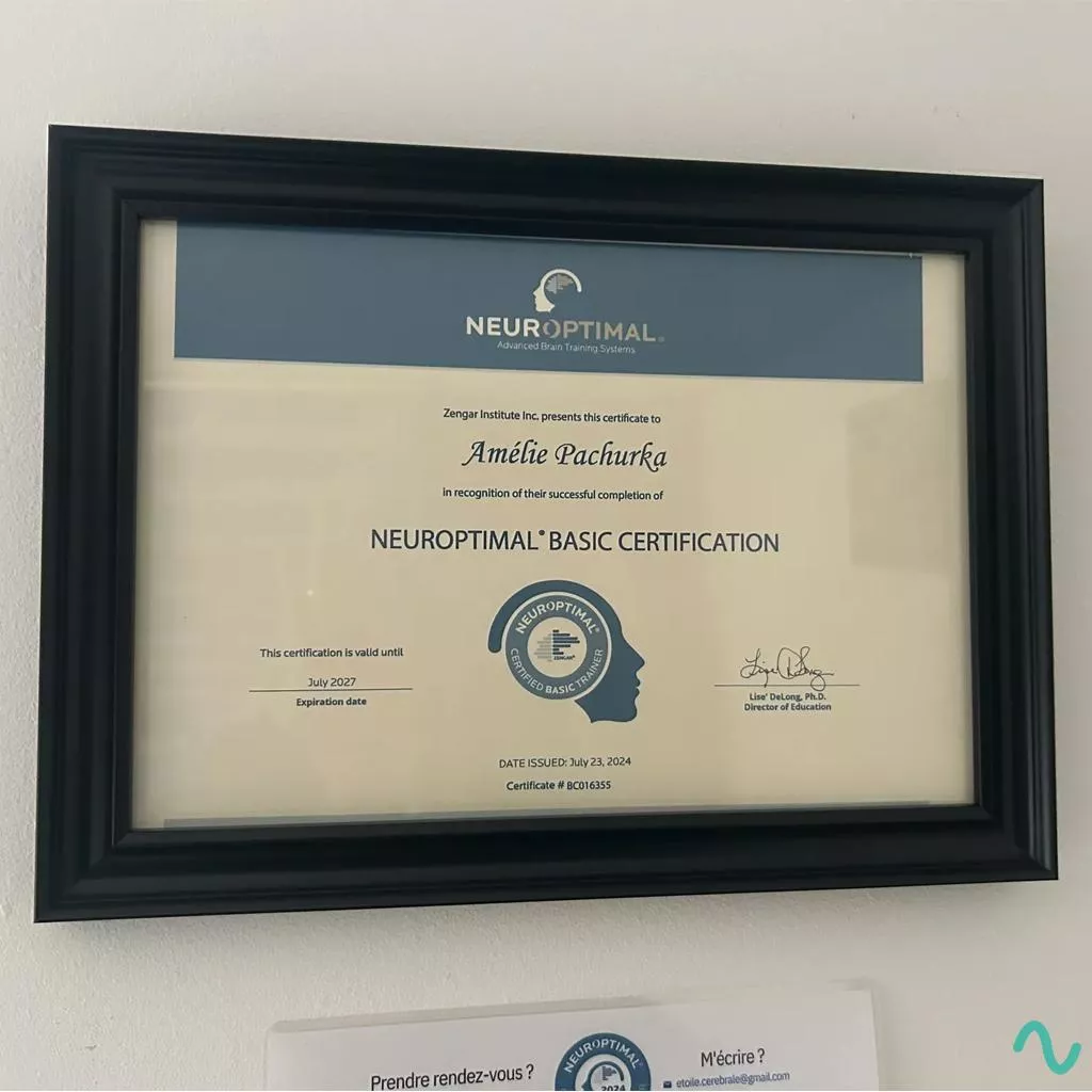 Certification Basic NeurOptimal Amélie Pachurka
